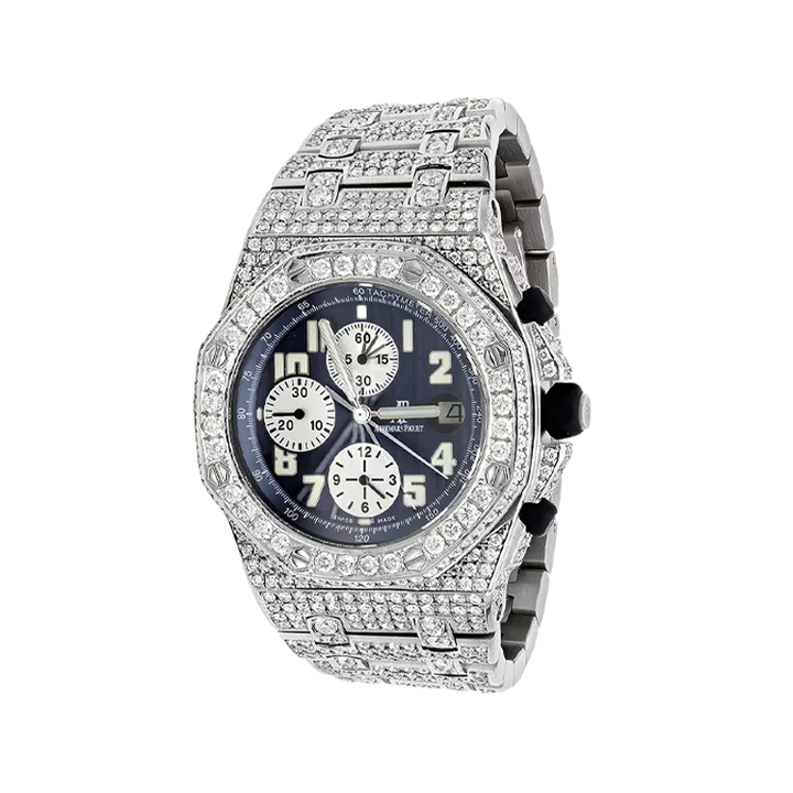 43mm Iced Out Diamond Audemars Piguet Royal Oak Offshore Men's Watch 21.75ct