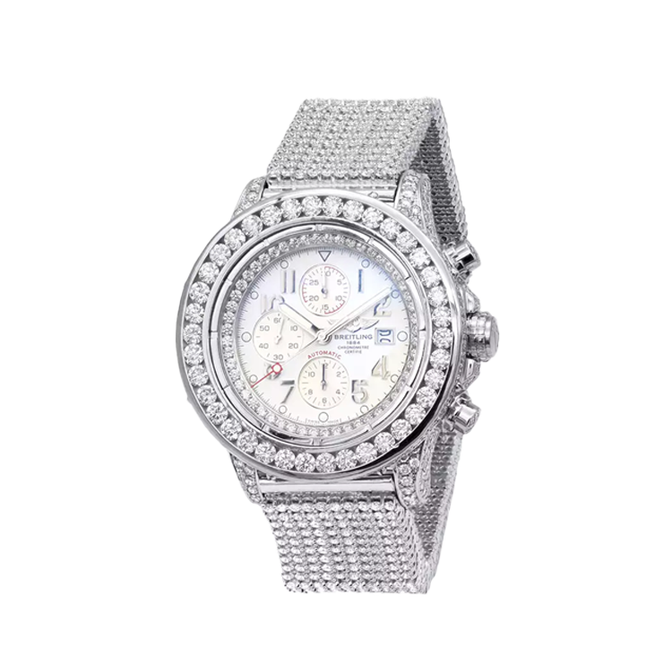 Super Avenger Breitling Diamond Watch for Men 35 carats