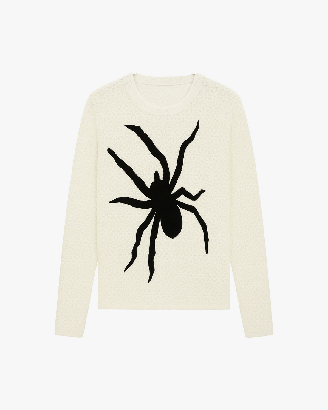 Tarantula Floral-Lace Knit Sweater