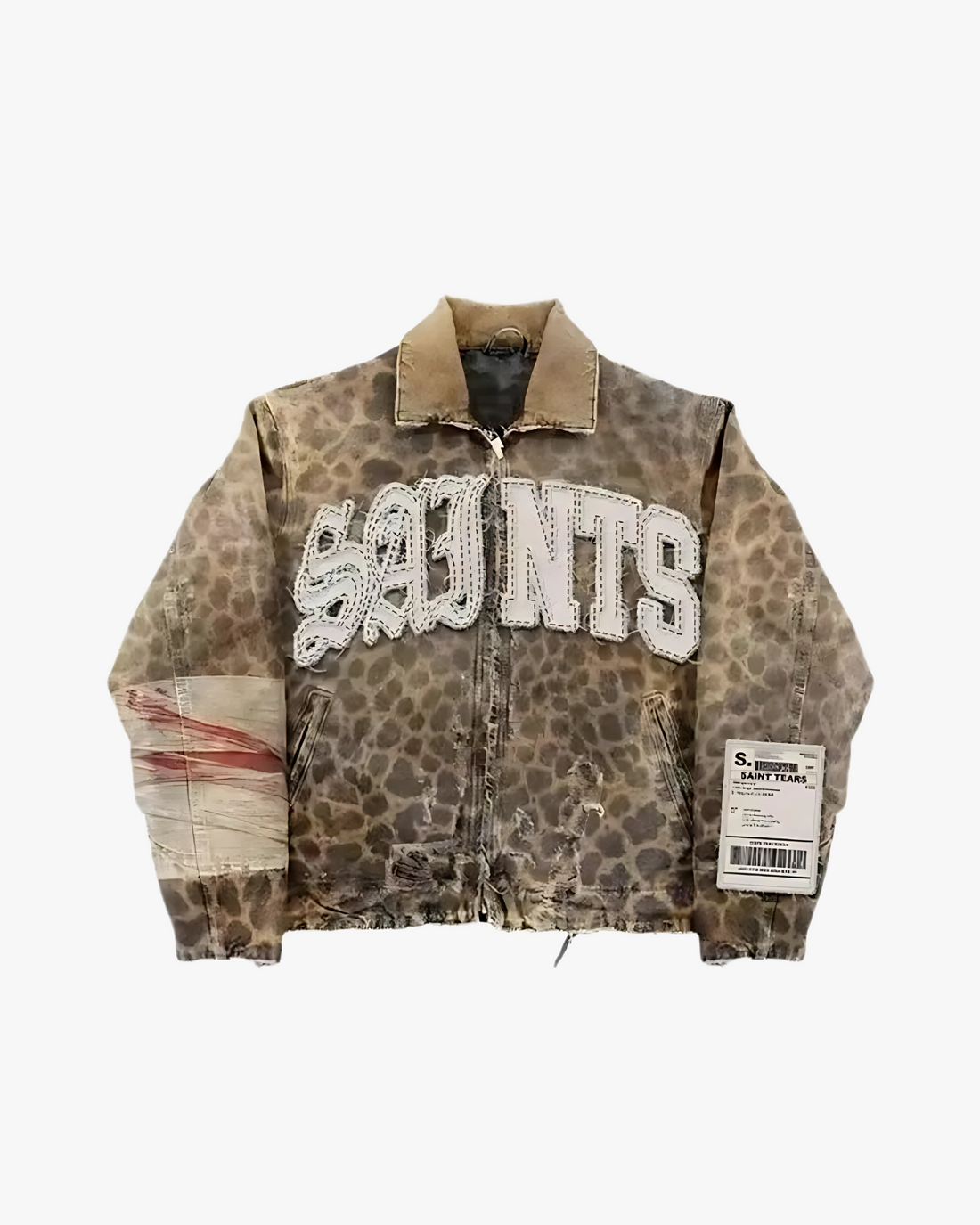 Global Distressed Leopard Jacket