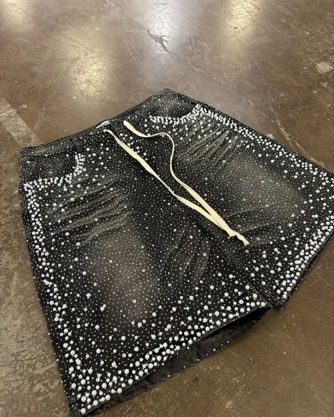 Starfall Crystals Denim Shorts