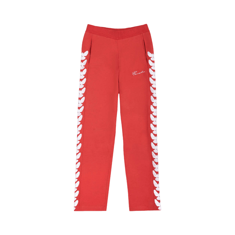 3.PARADIS Embroidebirds Stripes Track Pants 'Red'
