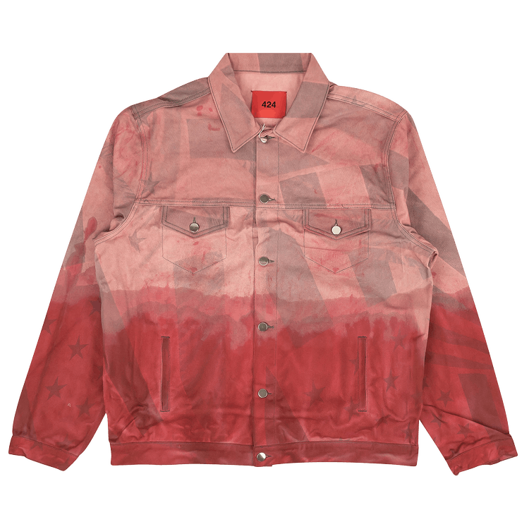 424 Pigment Dip American Flag Denim Jacket 'Pink'
