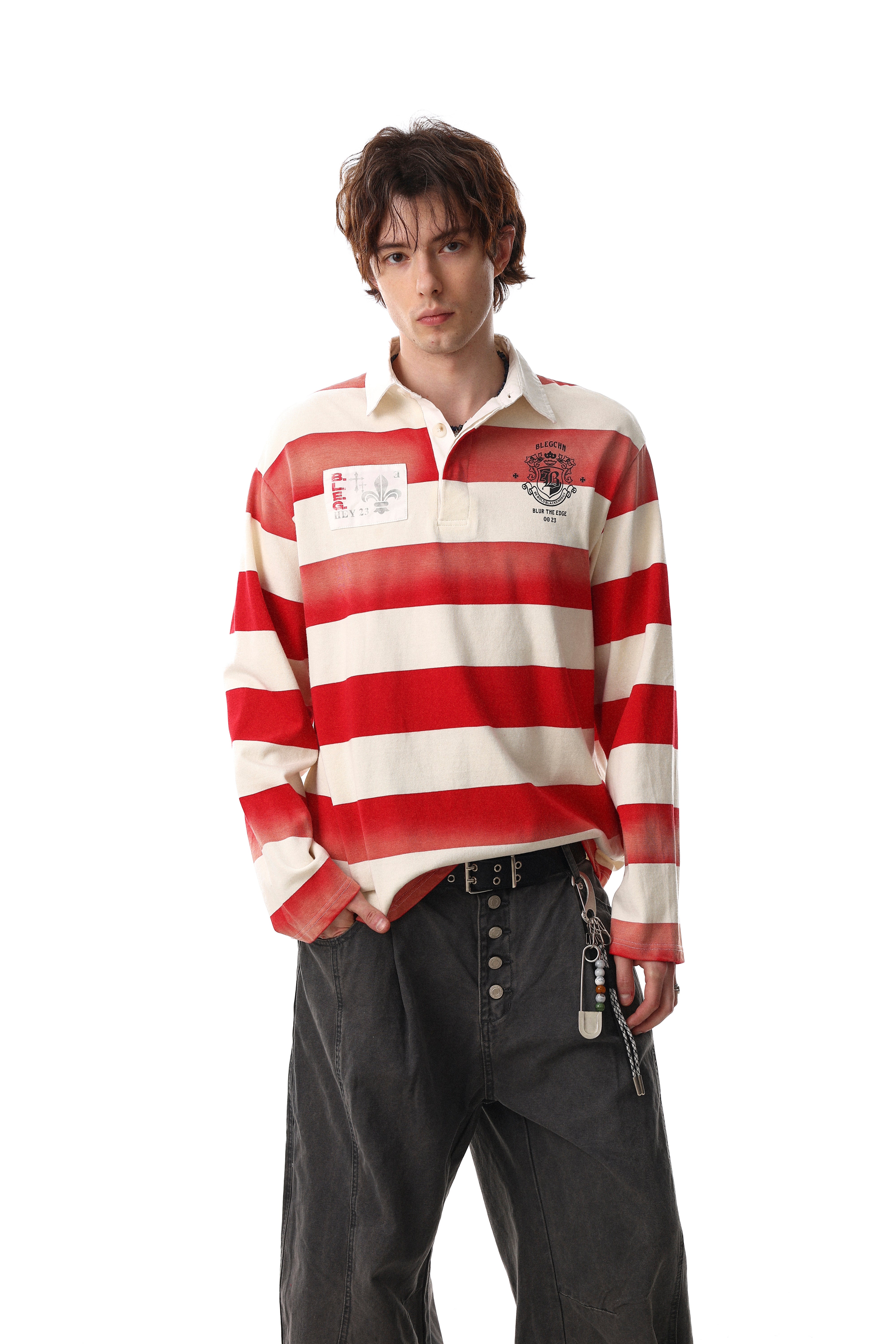 Omirad Striped Long Sleeve Rugby Shirt