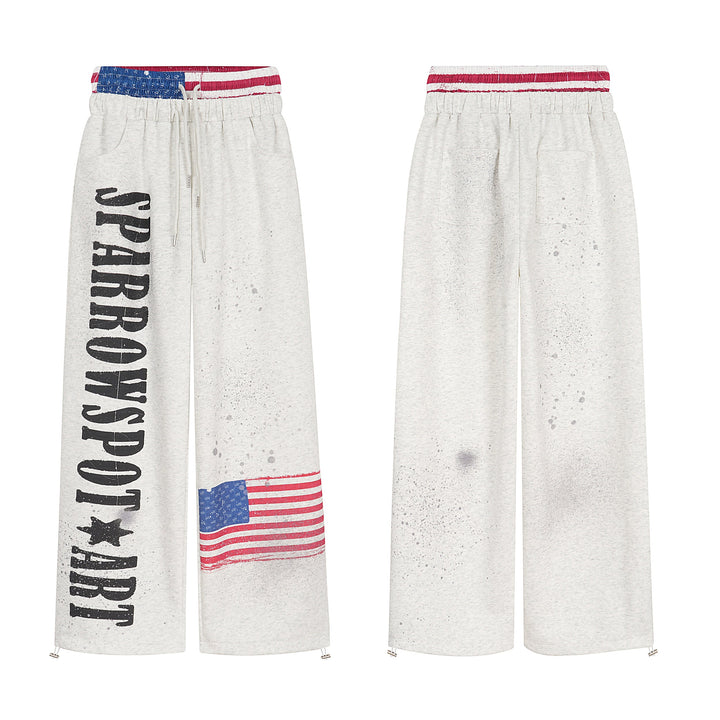 Omirad USA Flag Print Street Sweatpants