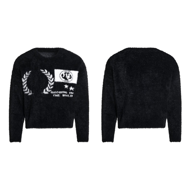 Omirad Fluffy Crest Knit Sweater
