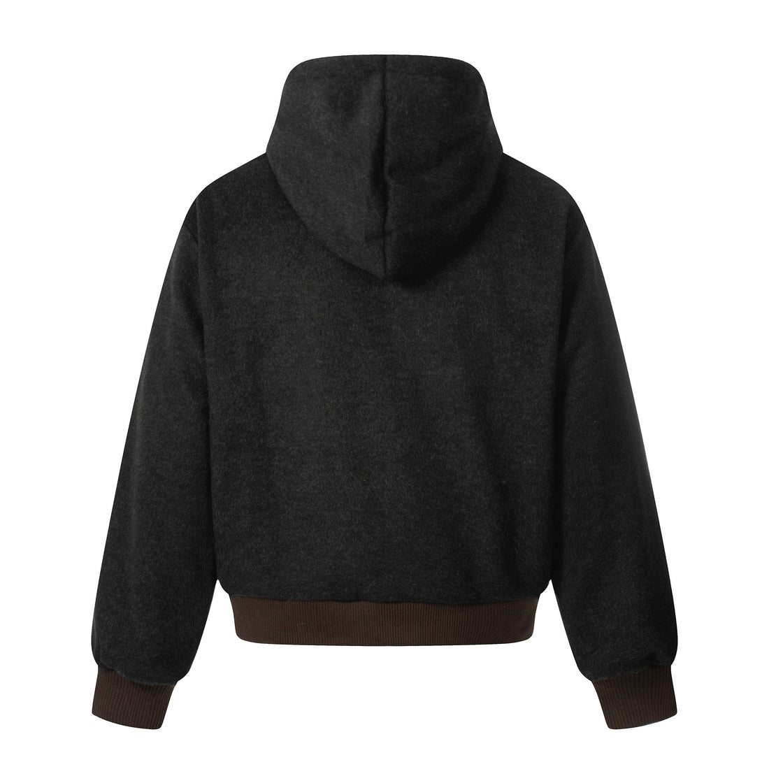 Omirad Wool Blend Fleece Hooded Bomber Jacket