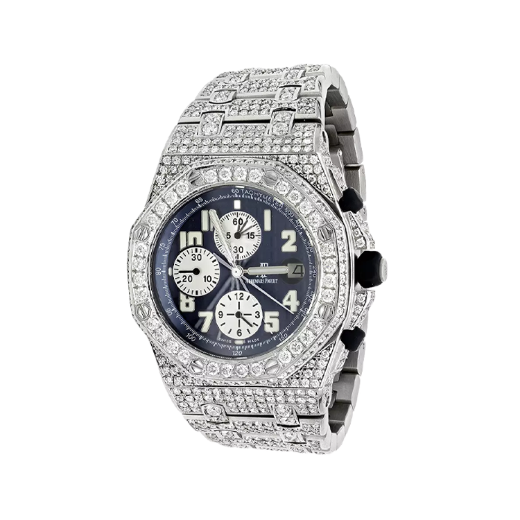43mm Iced Out Diamond Audemars Piguet Royal Oak Offshore Men's Watch 21.75ct