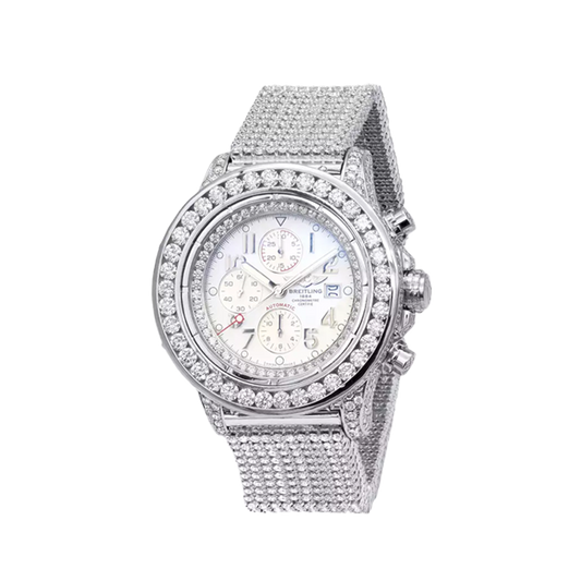 Super Avenger Breitling Diamond Watch for Men 35 carats