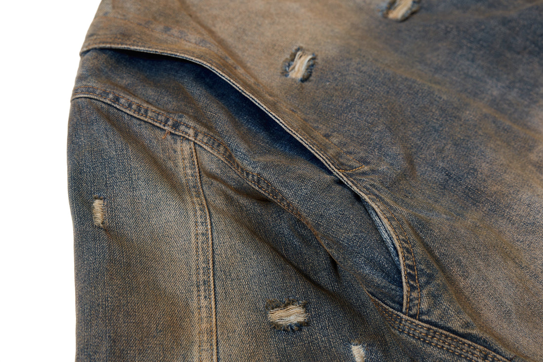 Omirad Vintage Distressed Denim Jacket