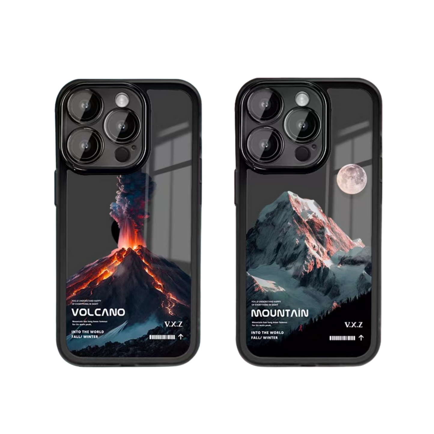 Graphic Phone Case Bundle | Mountain White & Volcano Black