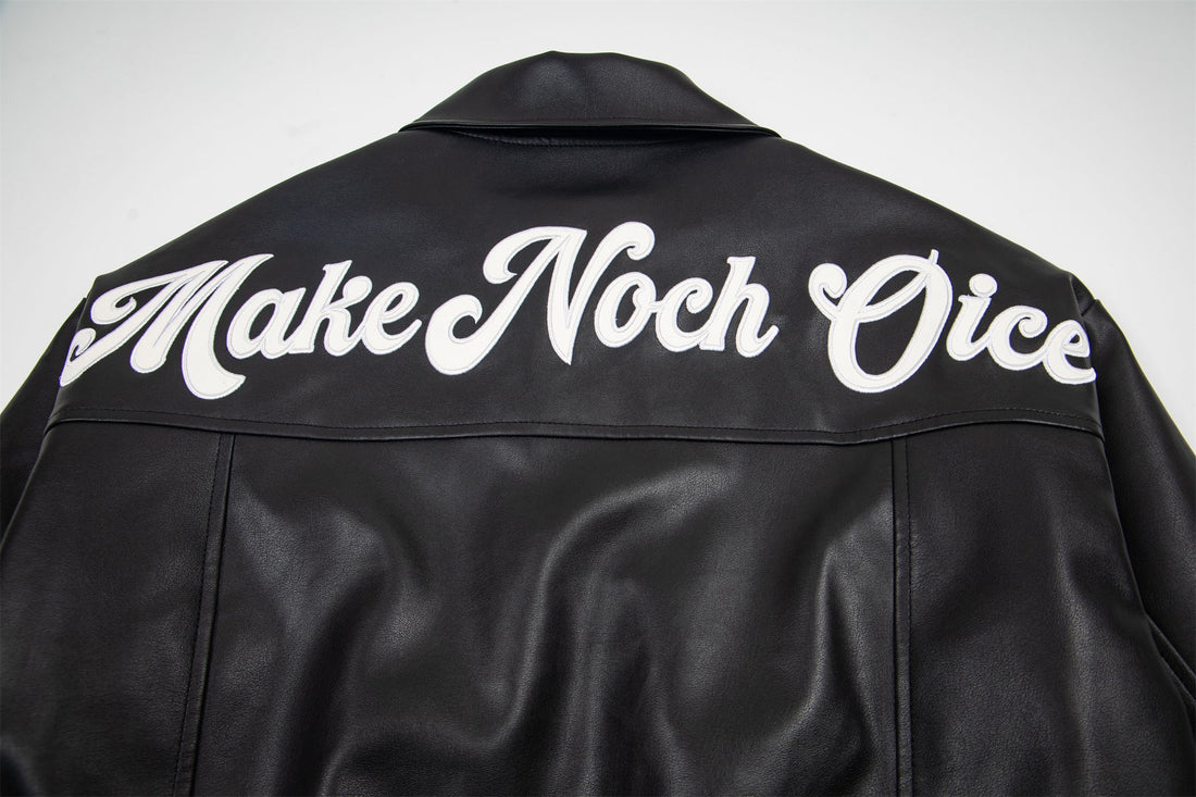 Omirad Vintage Lettering PU Jacket