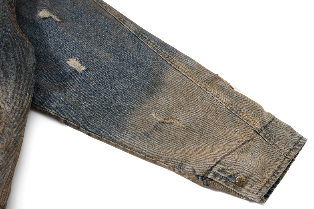 Omirad Vintage Distressed Denim Jacket