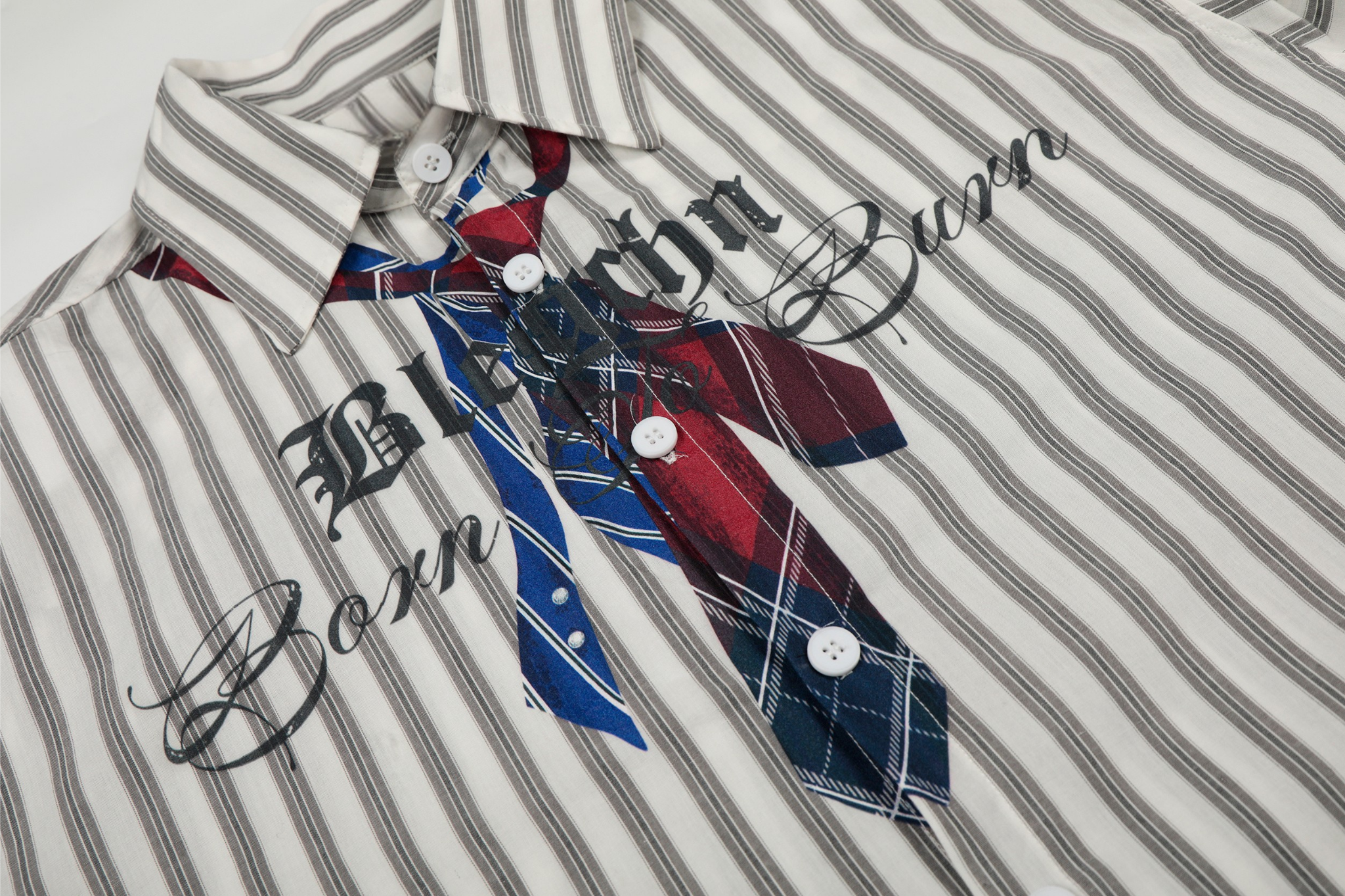 Omirad Striped Tie-Detail Button-Up Shirt