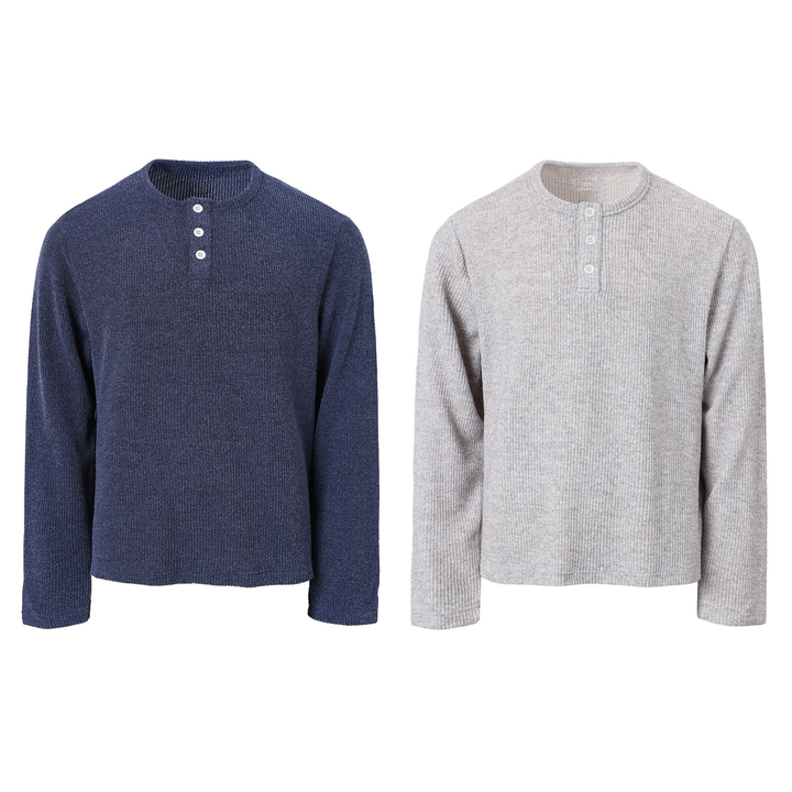 Omirad Ribbed Henley Long-Sleeve Tee