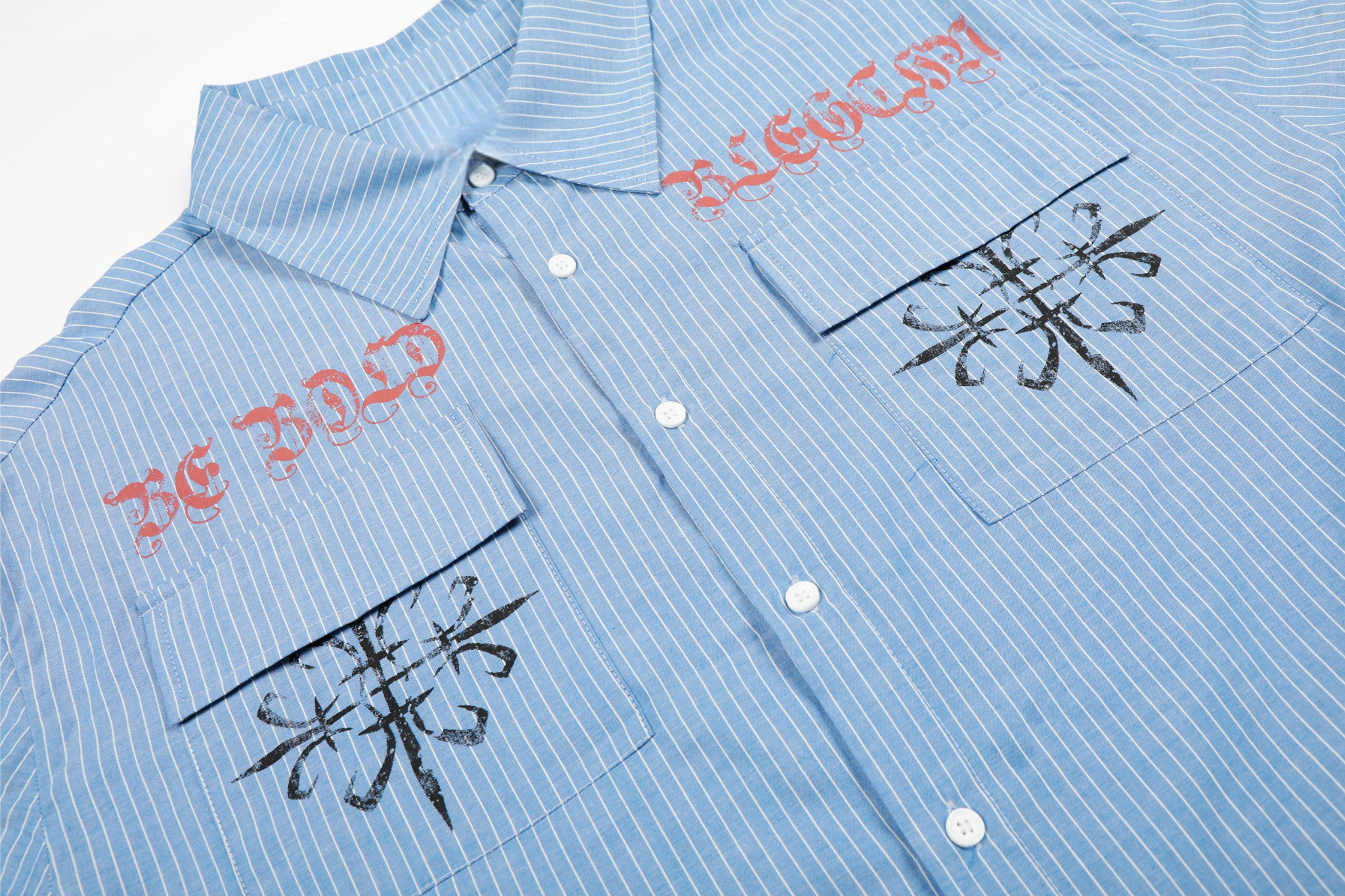 Omirad Striped Graphic Button-Up Shirt