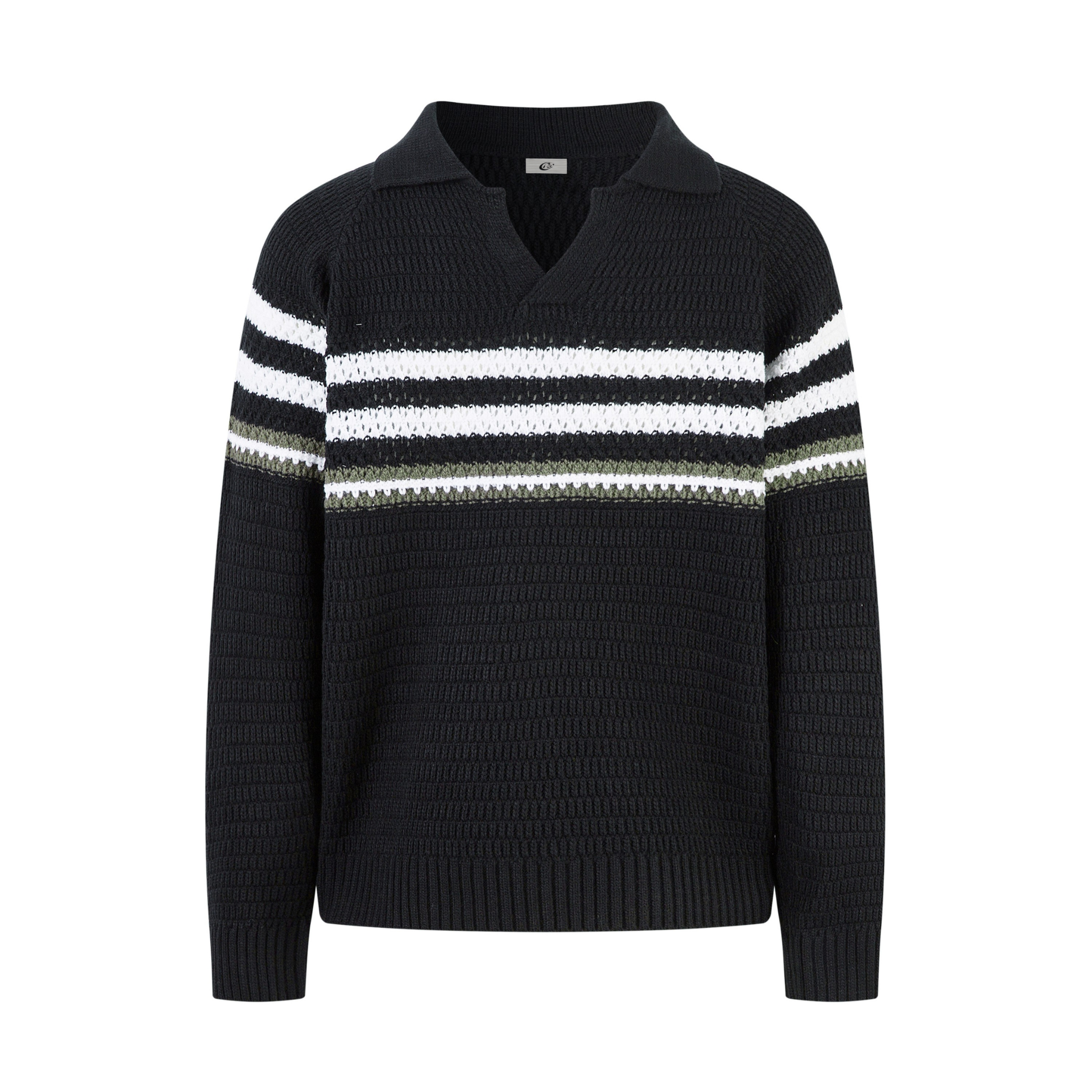 Omirad Striped Knit Polo Sweater