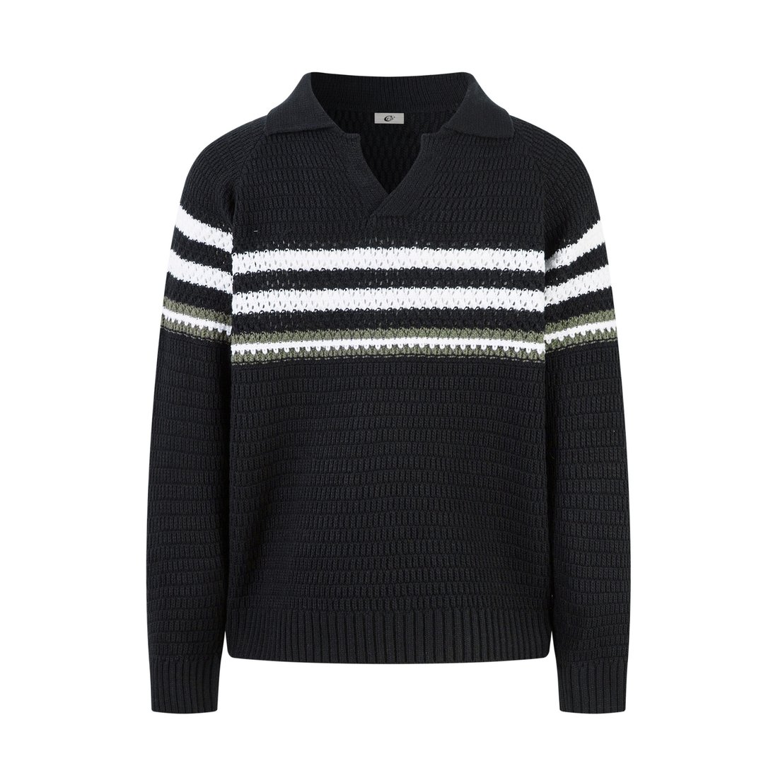 Omirad Striped Knit Polo Sweater