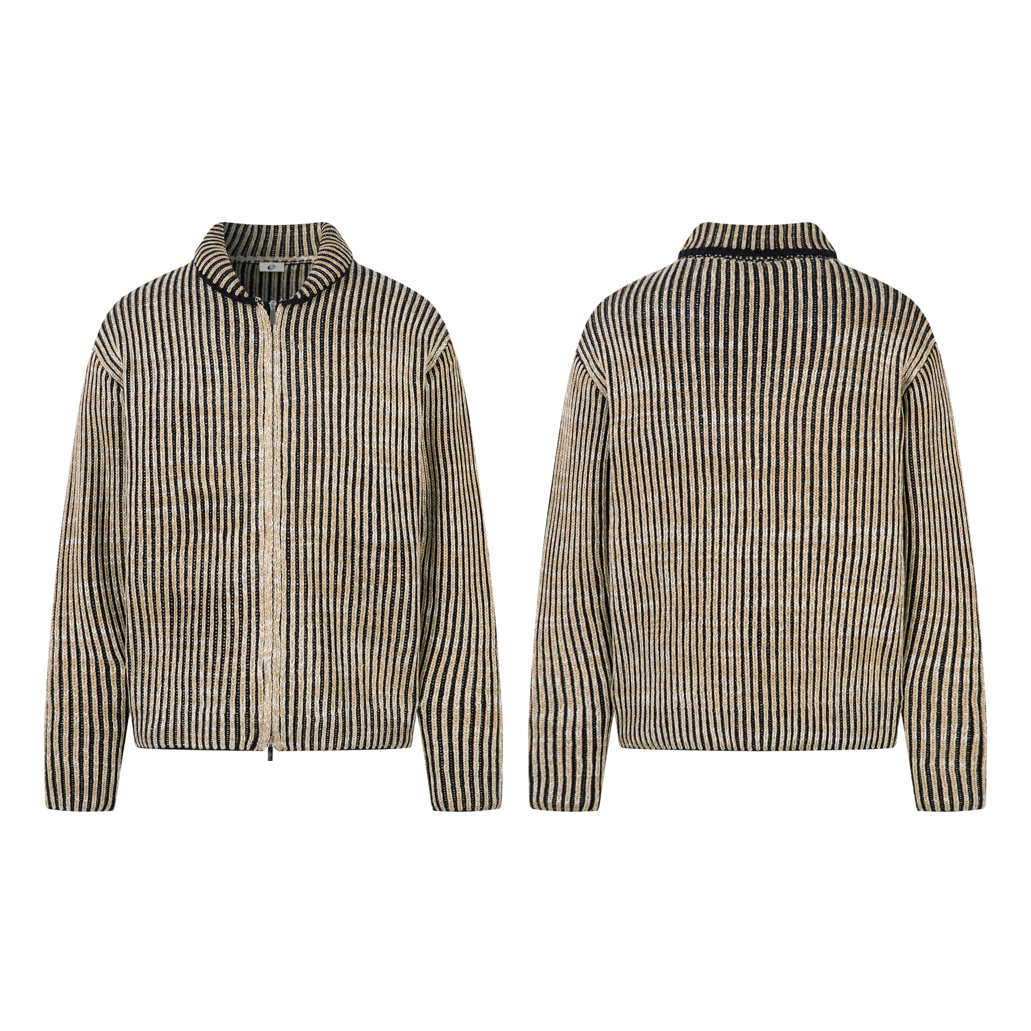 Omirad Striped Textured Zip Jacket
