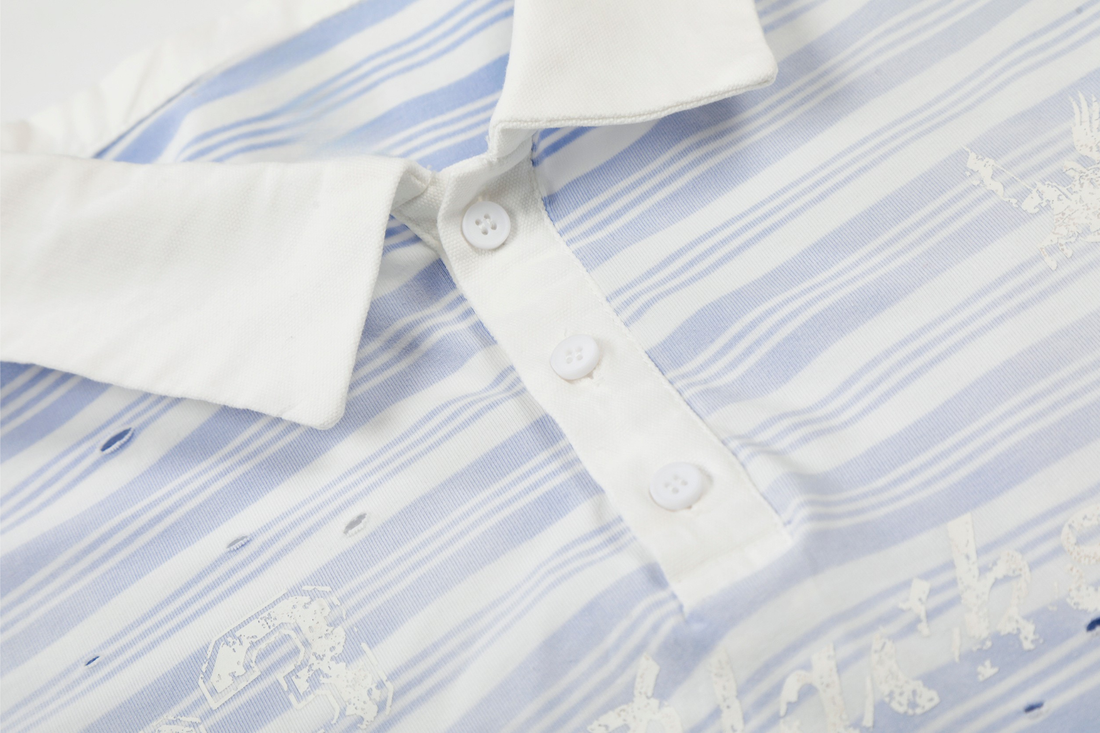 Omirad Striped Long Sleeve Polo Shirt