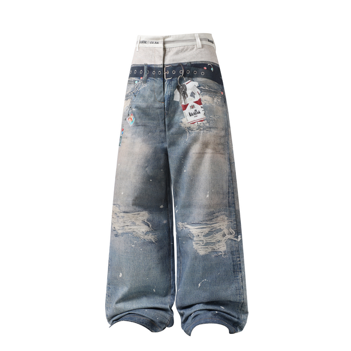Omirad Vintage Patchwork Barrel Jeans