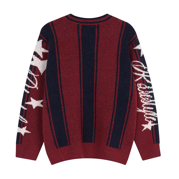 Omirad Retro Varsity Wool-Blend Knit Sweater