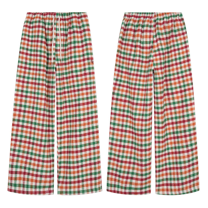 Omirad Vintage Plaid Wide-Leg Pants
