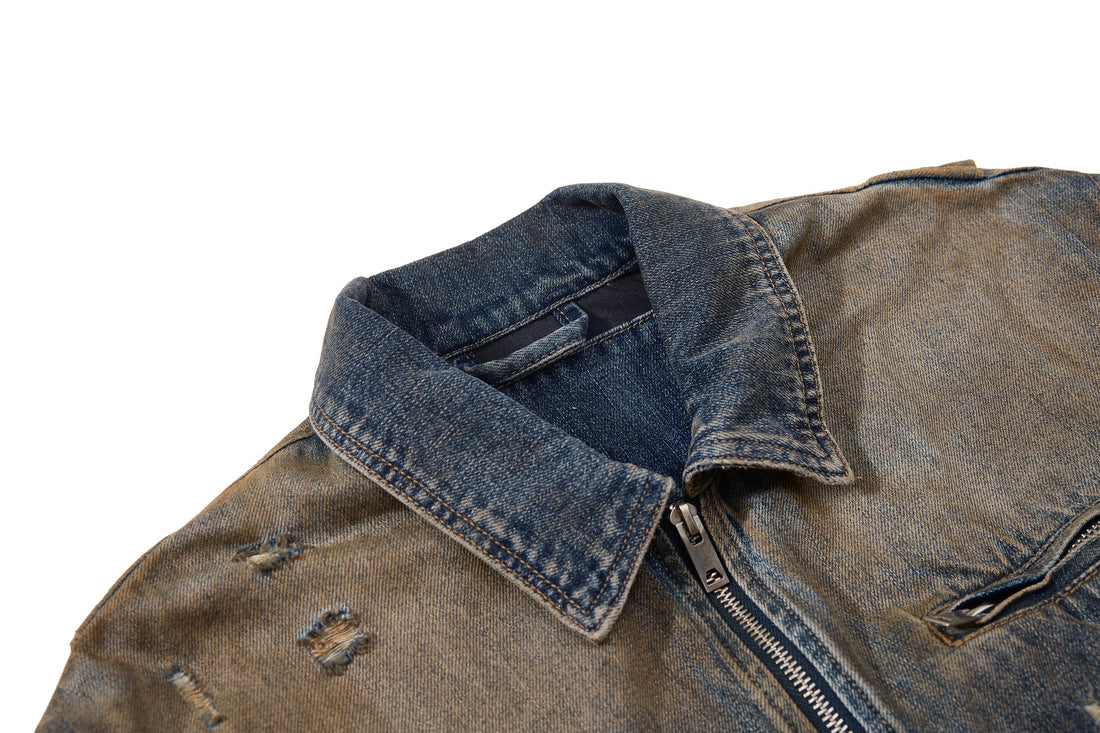 Omirad Vintage Distressed Denim Jacket