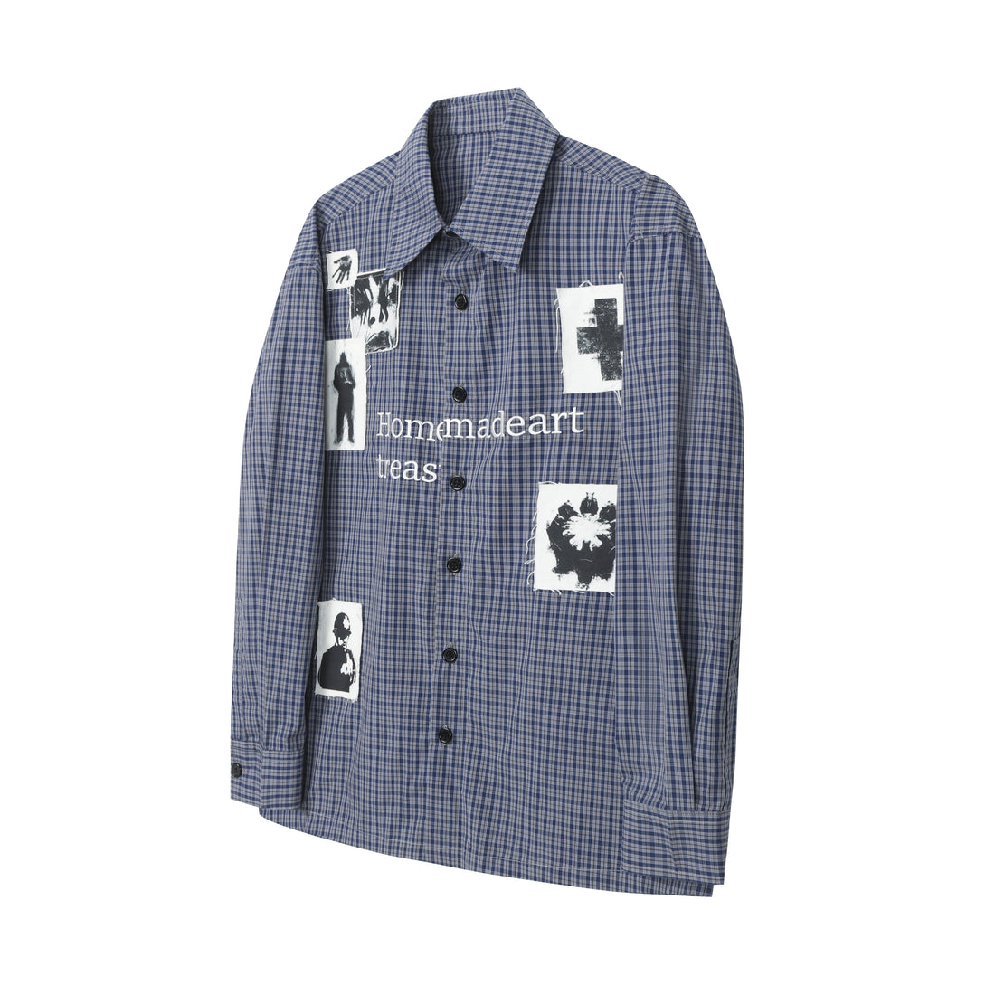 Omirad Patchwork Graphic Plaid Shirt