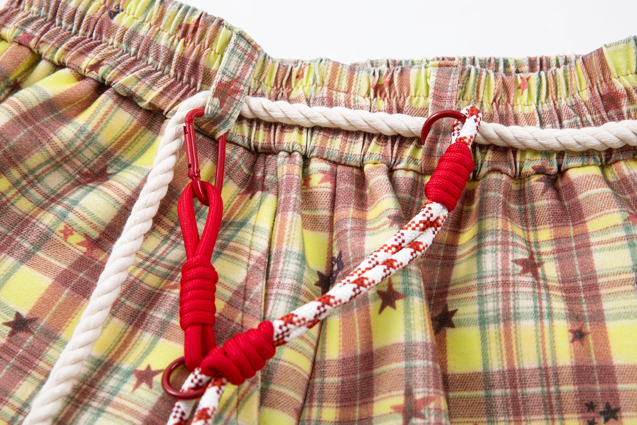 Omirad Yellow Plaid Bear Charm Pants