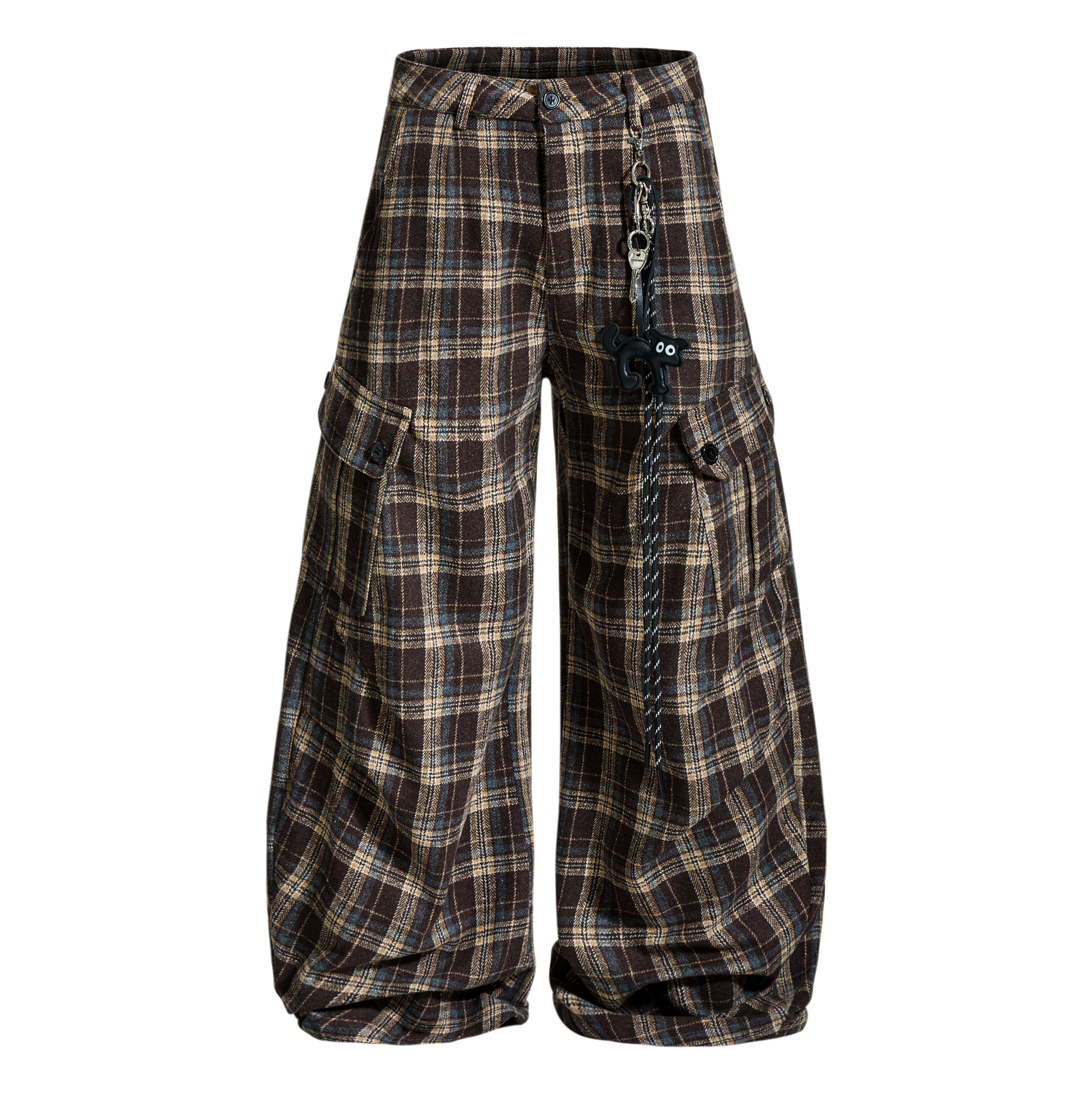 Omirad Vintage Check Wool-Blend Cargo Pants