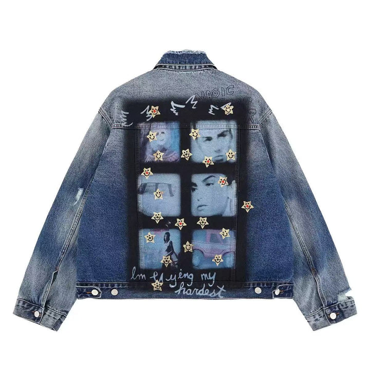 Omirad Vintage Patch Denim Jacket