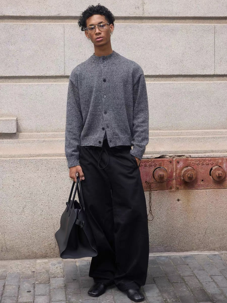 Omirad Minimal Wool Blend Knit Cardigan