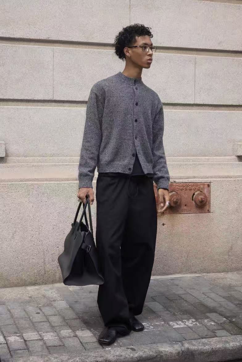 Omirad Minimal Wool Blend Knit Cardigan