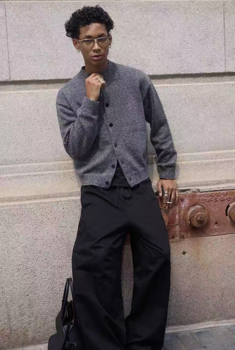 Omirad Minimal Wool Blend Knit Cardigan