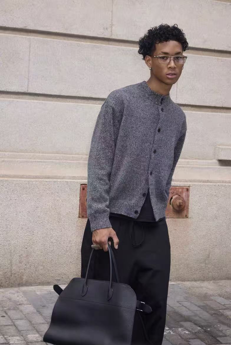 Omirad Minimal Wool Blend Knit Cardigan