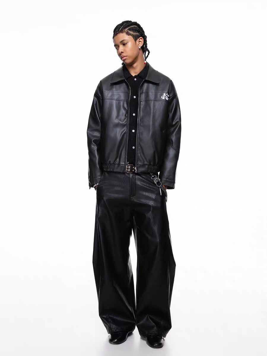 Omirad Vintage Lettering PU Jacket