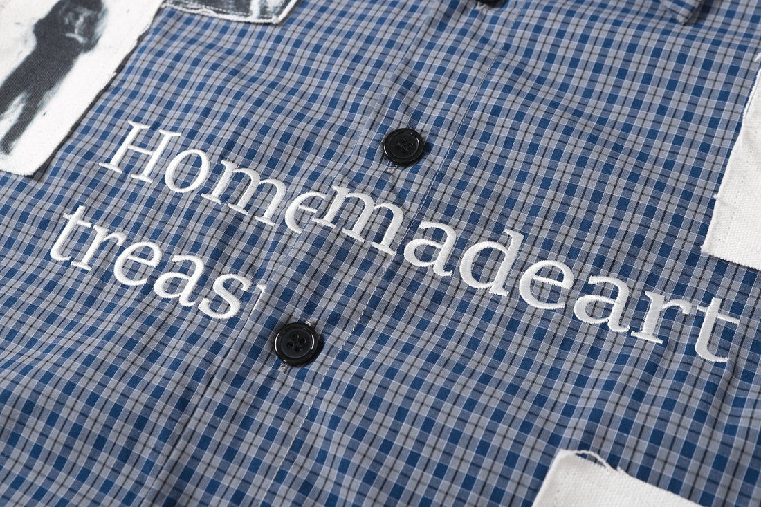 Omirad Patchwork Graphic Plaid Shirt