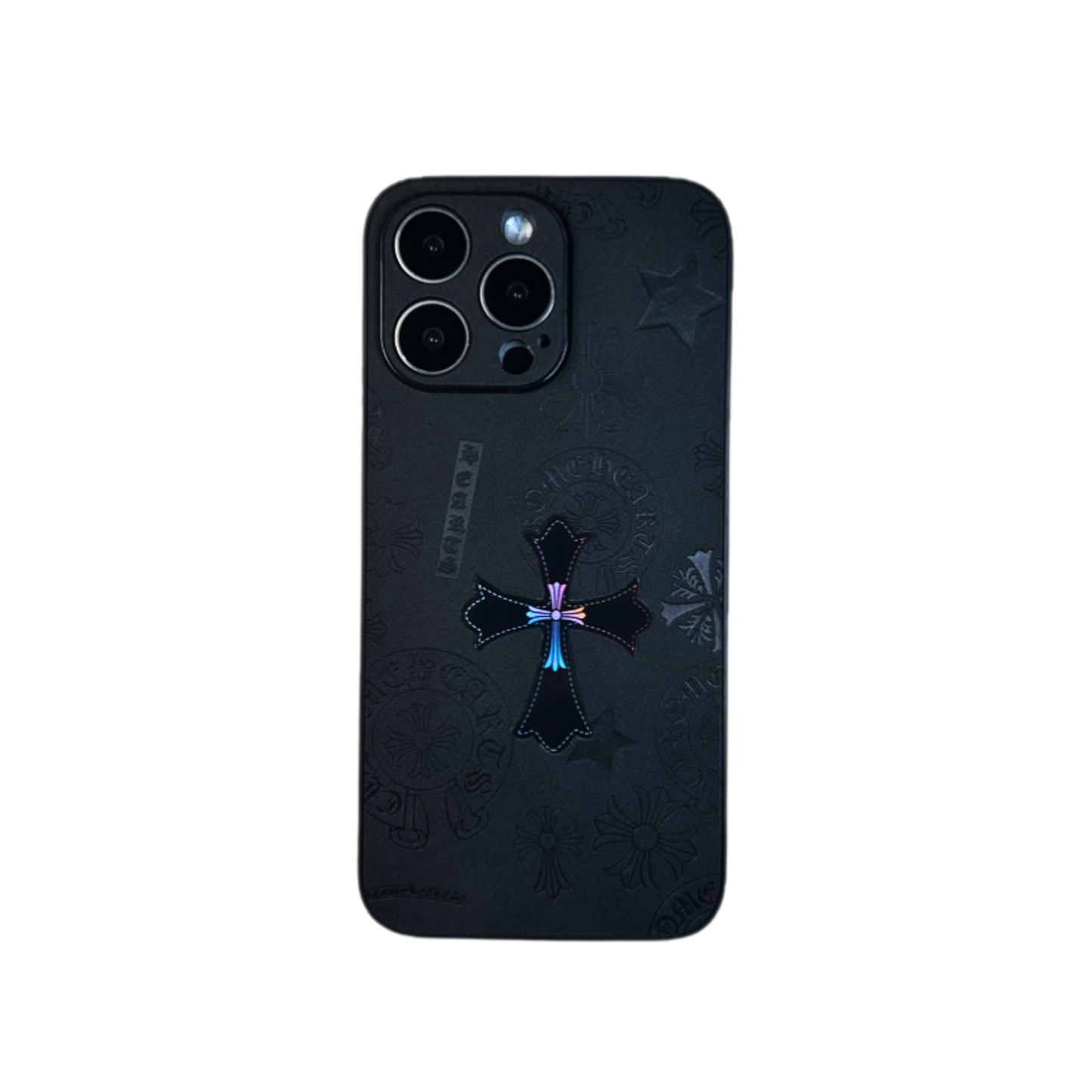 Leather Phone Case | Double Cross Black