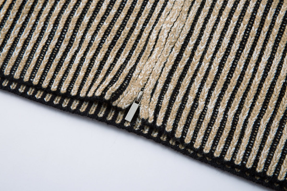 Omirad Striped Textured Zip Jacket