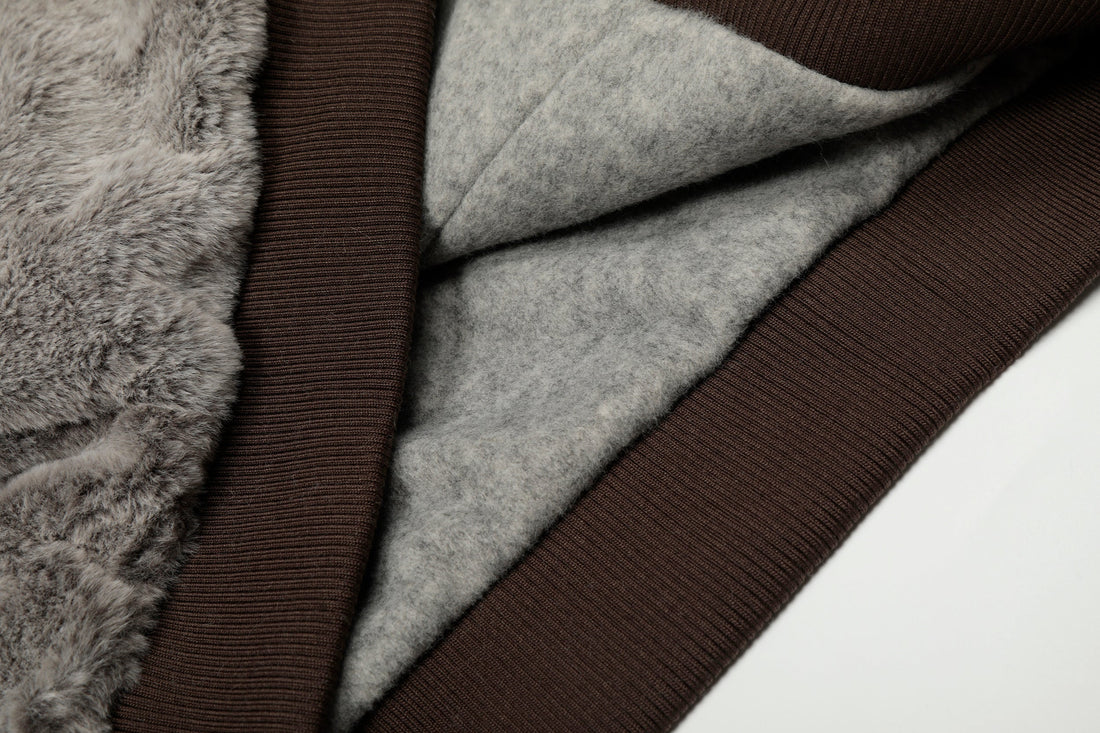 Omirad Wool Blend Fleece Hooded Bomber Jacket