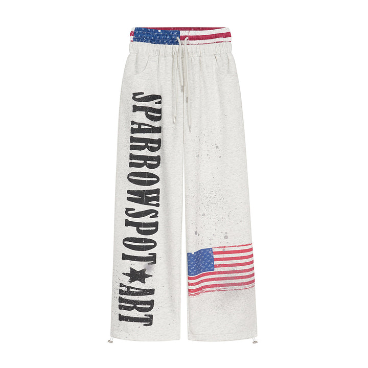 Omirad USA Flag Print Street Sweatpants