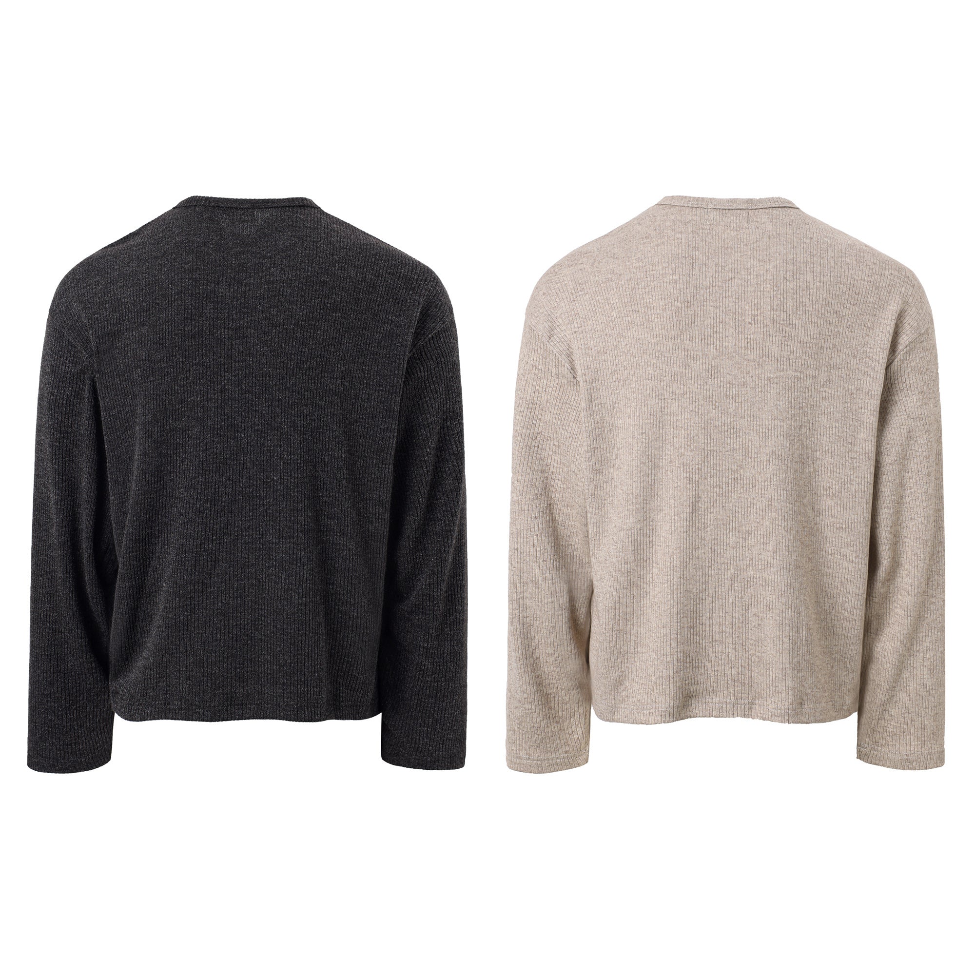 Omirad Ribbed Texture Long-Sleeve Tee