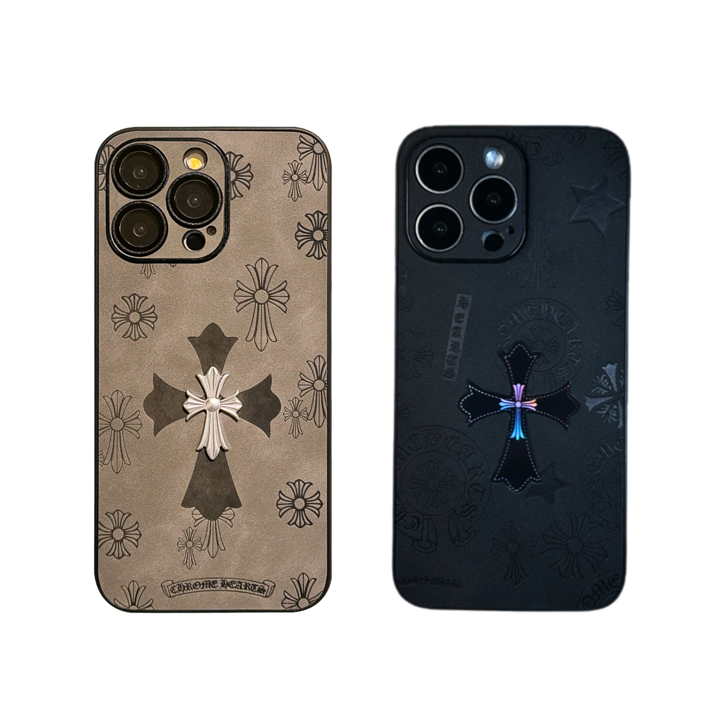 Leather Phone Case Bundle | Double Cross Grey & Double Cross Black