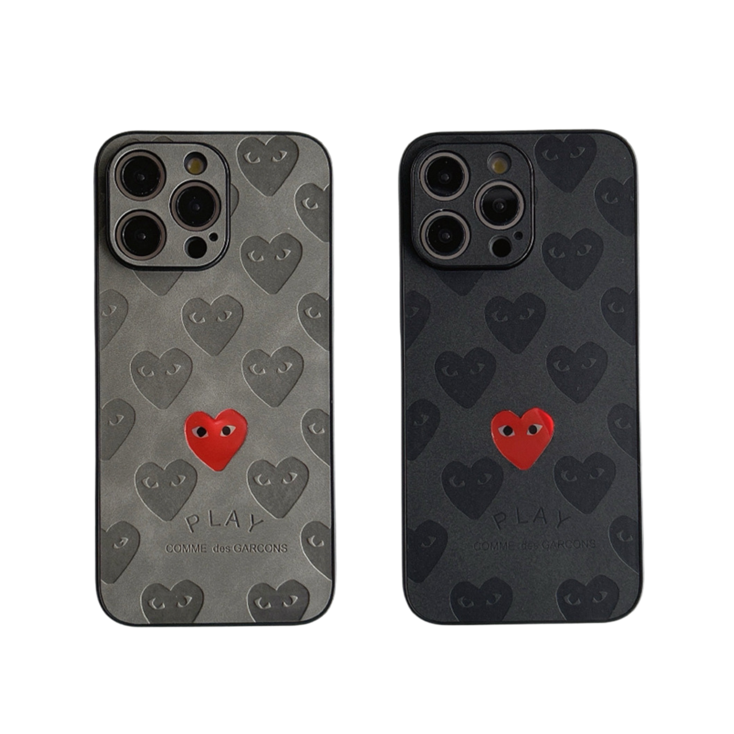 Leather Phone Case Bundle | Heart Grey &  Heart Black