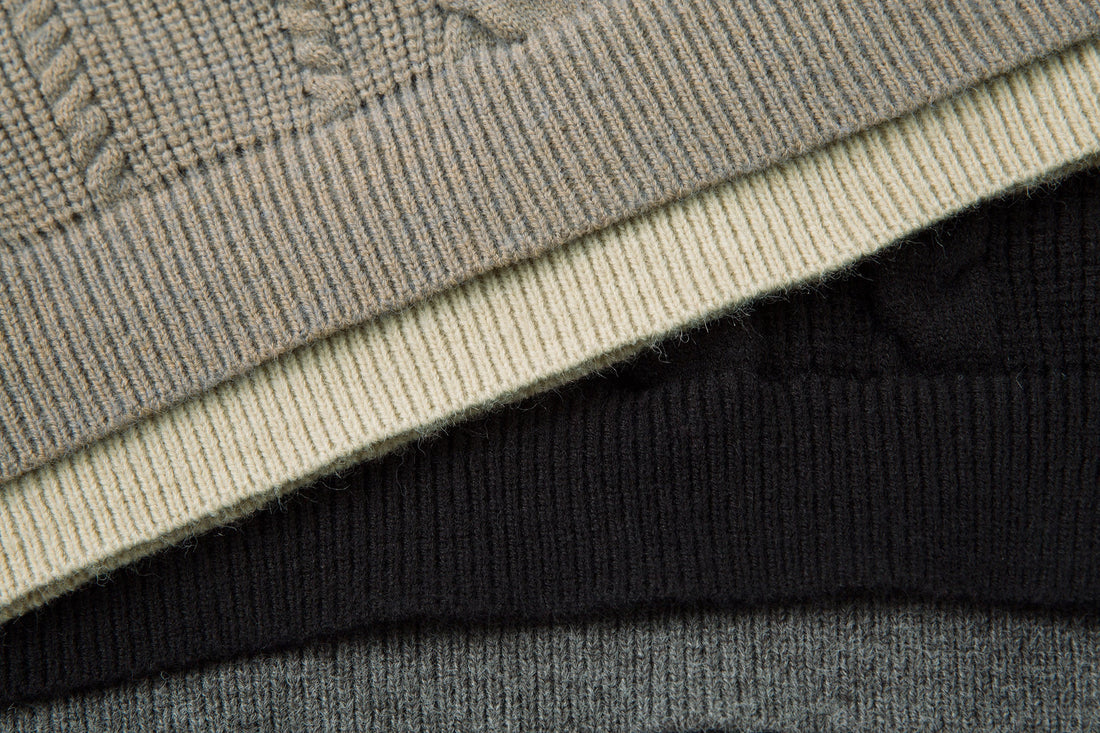 Omirad Vintage Cable Knit Polo Sweater