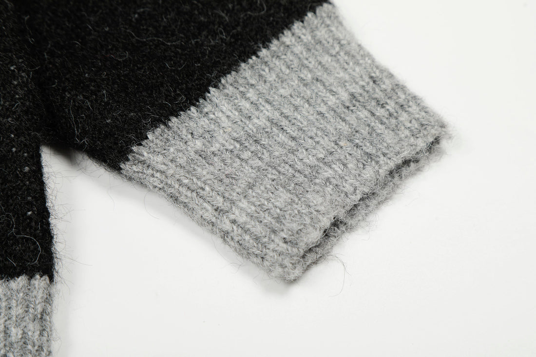 Omirad Star Stripe Knit Polo Sweater