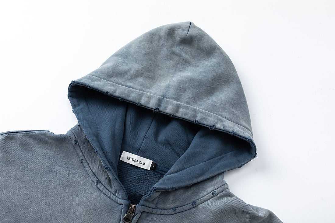Omirad Vintage Patch Zip-Up Hoodie