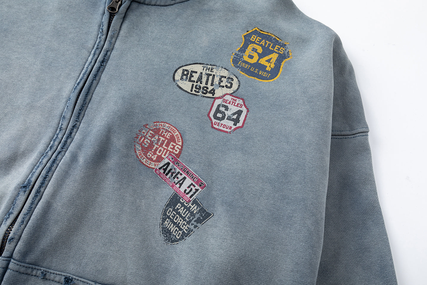 Omirad Vintage Patch Zip-Up Hoodie