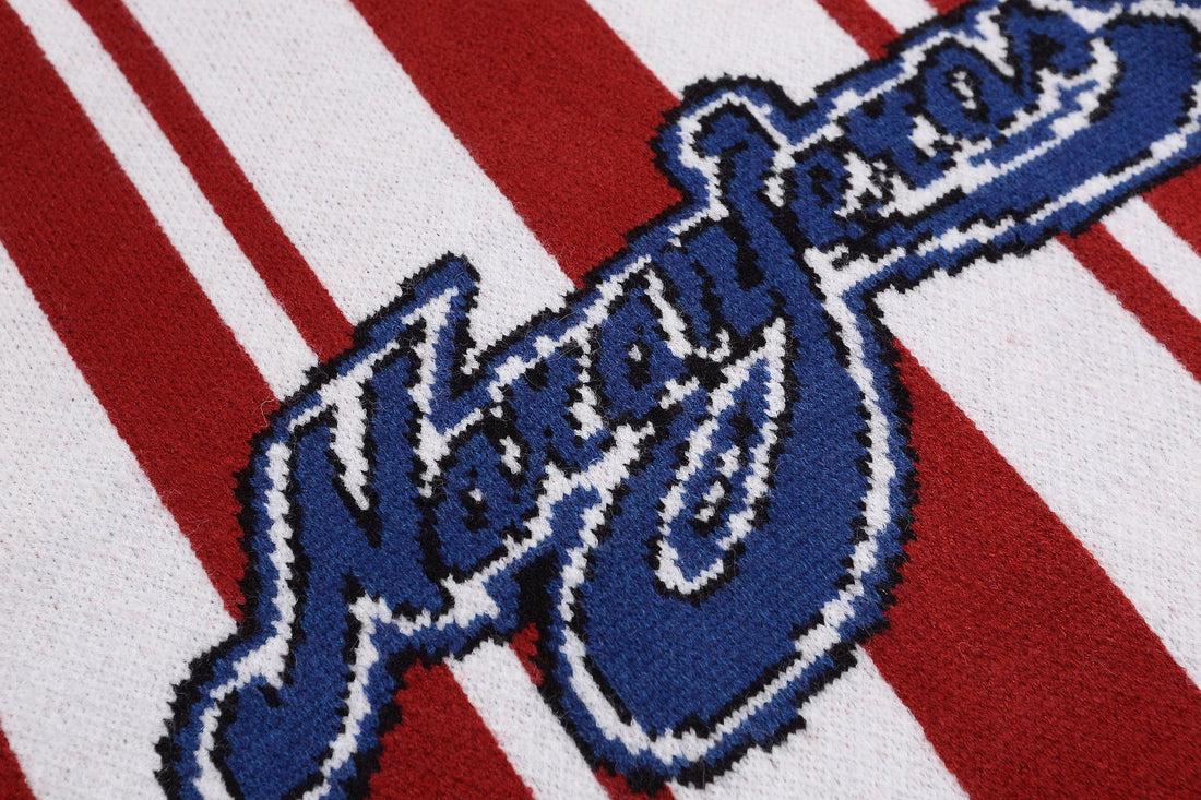 Omirad Retro Varsity Stripe Knit Sweater